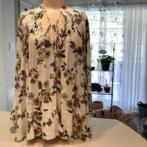Free People long sleeve floral top